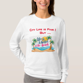 Camiseta City Life Vs Beach Life Black T Shirt