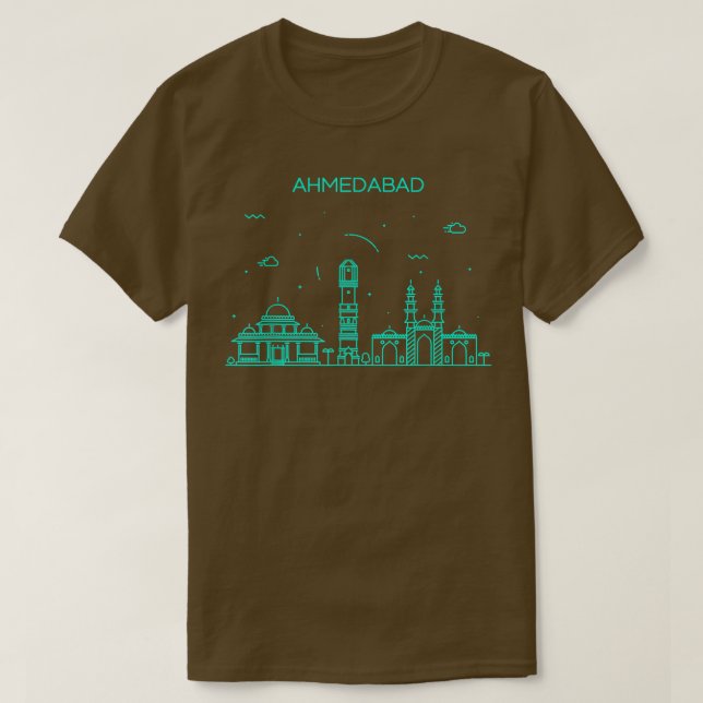 Camiseta City Night Ahmedabad (Frente do Design)