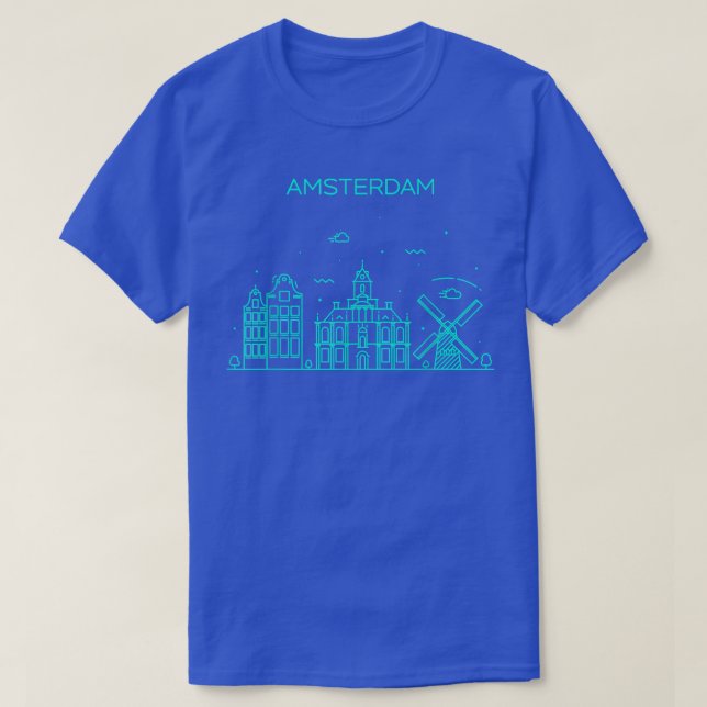 Camiseta City Night Amsterdam (Frente do Design)