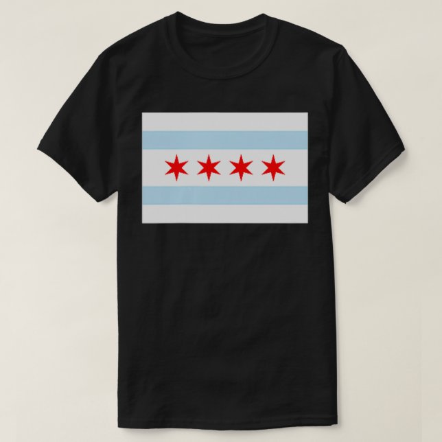 CAMISETA CITY OF CHICAGO ILLINOIS FLAG WINDY CITY  (Frente do Design)