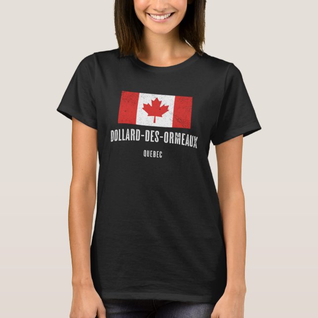 Camiseta City of Dollard des Ormeaux  CANADA Canadian Flag (Frente)