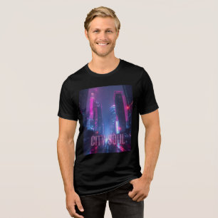 Camiseta CITY SOUL - Neon Cyberpunk Skyline Design