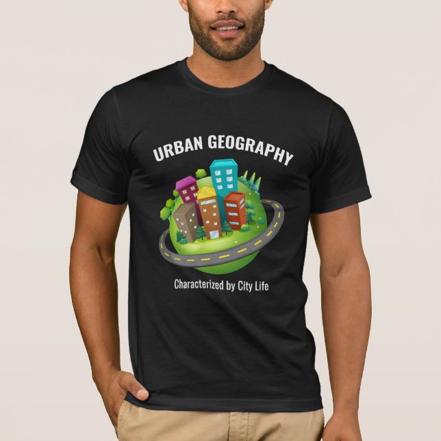Camiseta Cityscapes em Estilo: Geografia urbana negra (Frente)