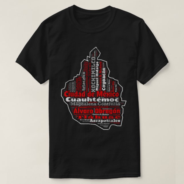 Camiseta Ciudad De Mexico CDMX Mapa Dos Municípios México (Frente do Design)