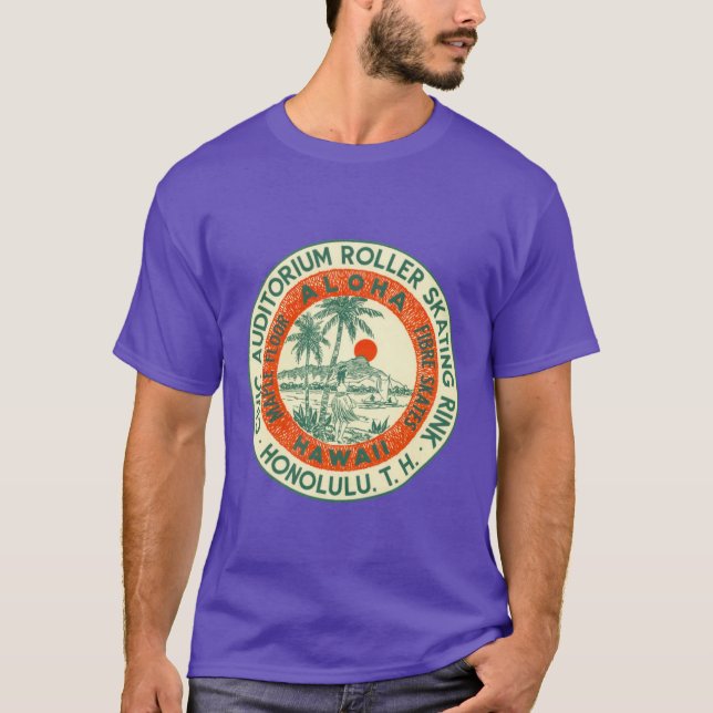 Camiseta Civic Auditorium Roller Skating Rink Hawaii Roller (Frente)
