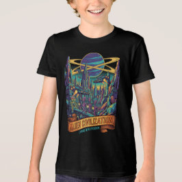 Camiseta Civilização Alienígena Futurista Exploração Cósmic