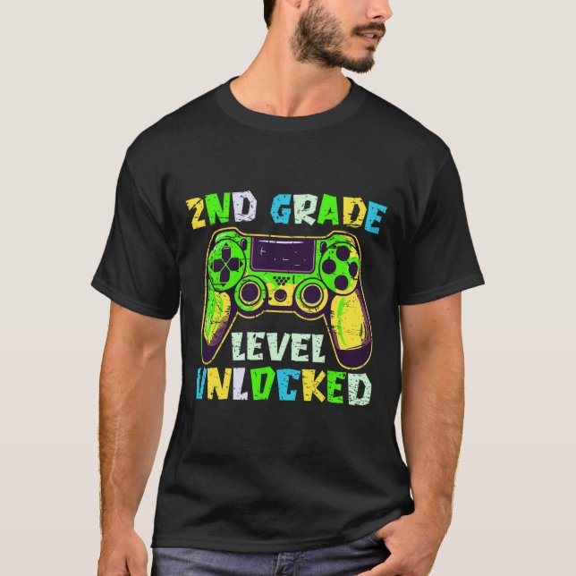 Camiseta Ck To School 2nd Grade Boys Gamer First Day Second (Frente)