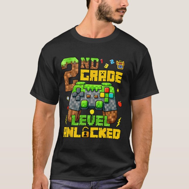 Camiseta Ck To School 2nd Grade Gamer First Day Second Grad (Frente)