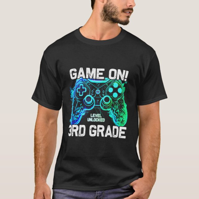Camiseta Ck To School 3rd Grade Boys Gamer First Day School (Frente)