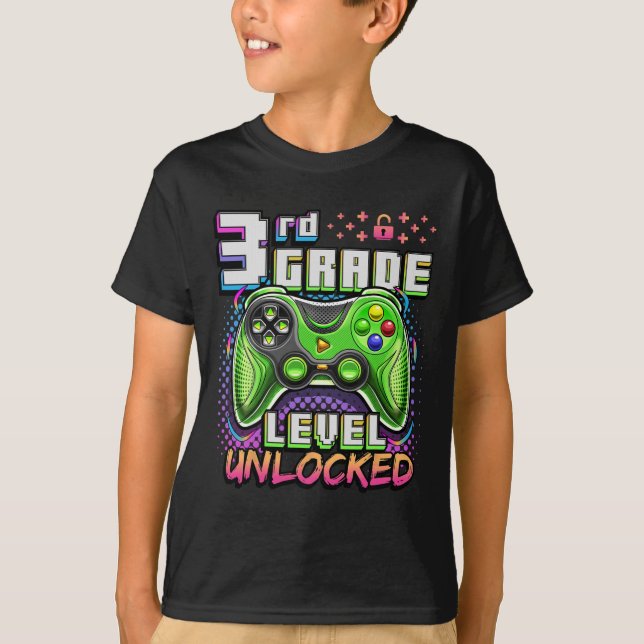 Camiseta Ck To School 3rd Grade Boys Gamer First Day School (Frente)