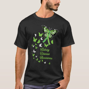 Camiseta Ckd Doença Renal Sensibilização Borboletas Verdes