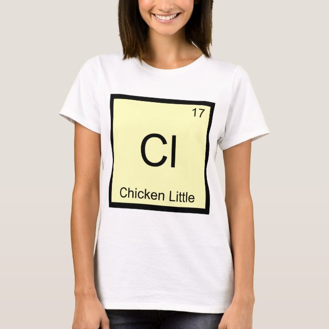 Camiseta Cl - Frango Pequeno Símbolo de Elemento Químico En (Frente)