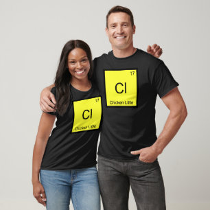 Camiseta Cl - Símbolo do Elemento Químico Frango Pequeno En