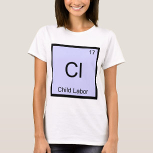 Camiseta Cl - Trabalho Infantil Símbolo de Elemento de Quím
