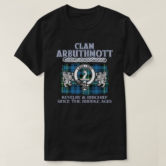 Camiseta Clã Arbuthnott crest clãs escoceses surn (Frente do Design)