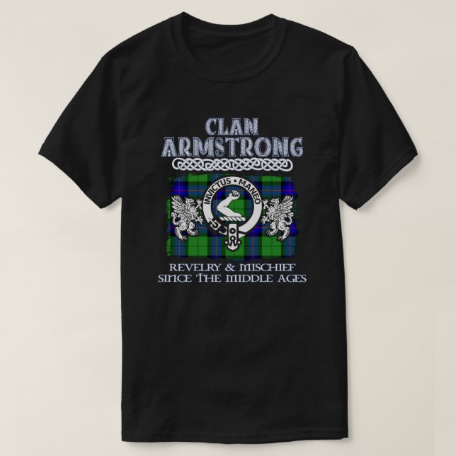 Camiseta Clã Armstrong cresce na Escócia (Frente do Design)