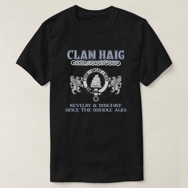 Camiseta Clã Haig crest - Apelido escocês (Frente do Design)