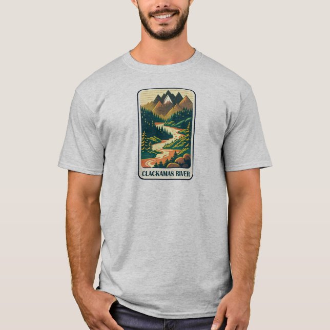 Camiseta Clackamas River Oregon Colors (Frente)