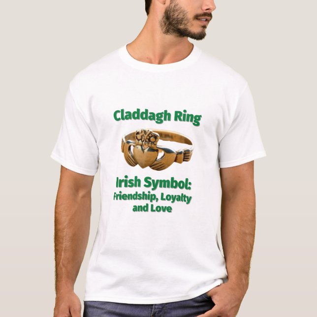 Camiseta Claddagh Ring Irish Symbol: Amizade, Lealdade e (Frente)