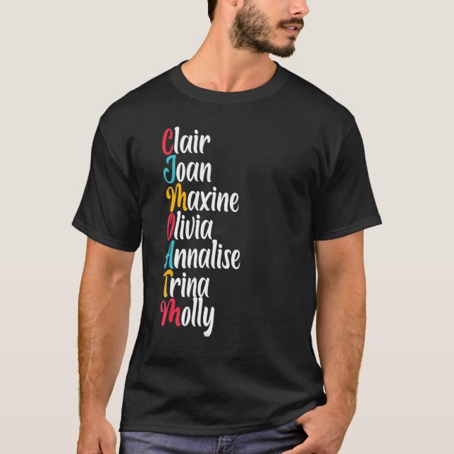 Camiseta Clair Joan Maxine Olivia Annalise Trina Molly Colo (Frente)