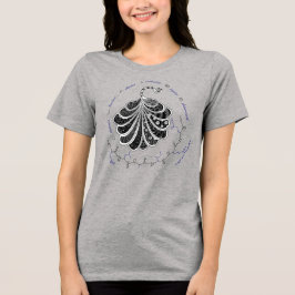 Camiseta CLAIRE peptide, peacock w/ custom text, light 