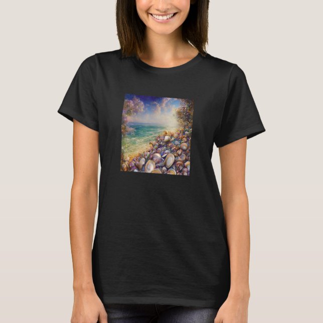 Camiseta Clam Seashell Shell Collector Beach Ocean Coastal (Frente)