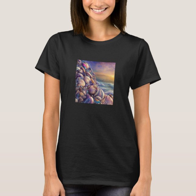 Camiseta Clam Seashell Shell Collector Beach Ocean Coastal  (Frente)