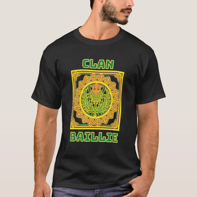 Camiseta Clan Baillie Scottish Celtic Thistle (Frente)