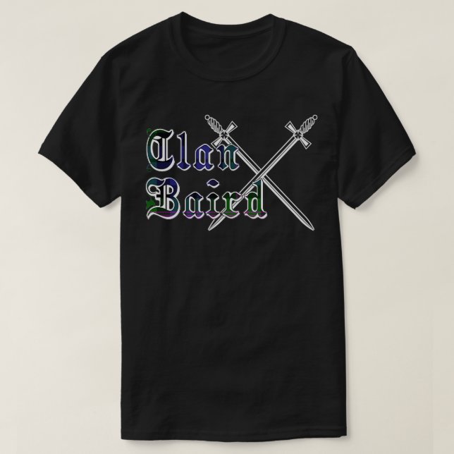 Camiseta Clan Baird sobrenome Scottish Tartan (Frente do Design)