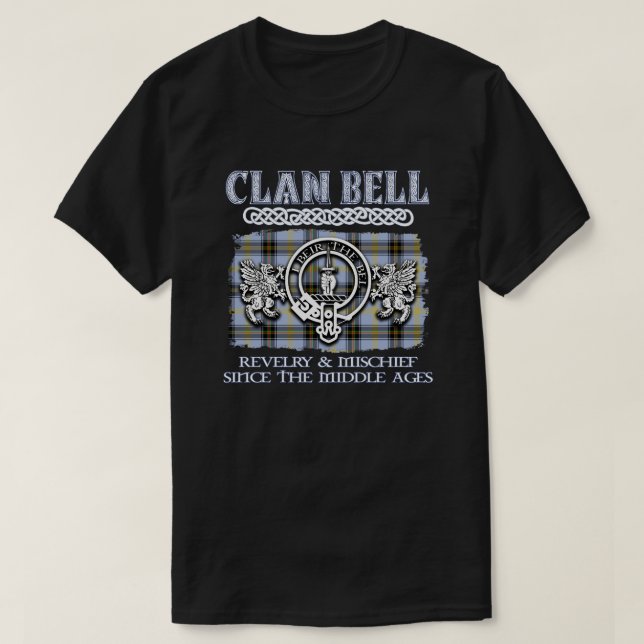 Camiseta Clan Bell cress clãs escoceses sobrenome escocês (Frente do Design)