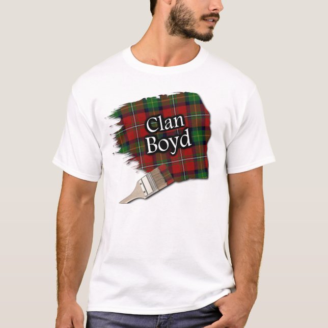 Camiseta Clan Boyd Scottish Tartan Paint Shirt (Frente)