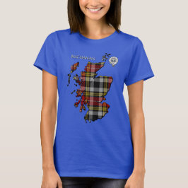 Camiseta Clan Buchanan Crest & Old Dress Tartan Map