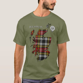 Camiseta Clan Buchanan Crest & Old Dress Tartan Map