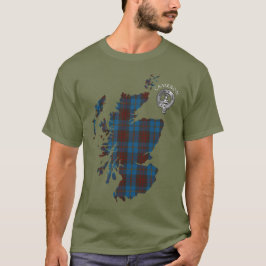 Camiseta Clan Cameron Caçando Mapa de Tartan & Crest