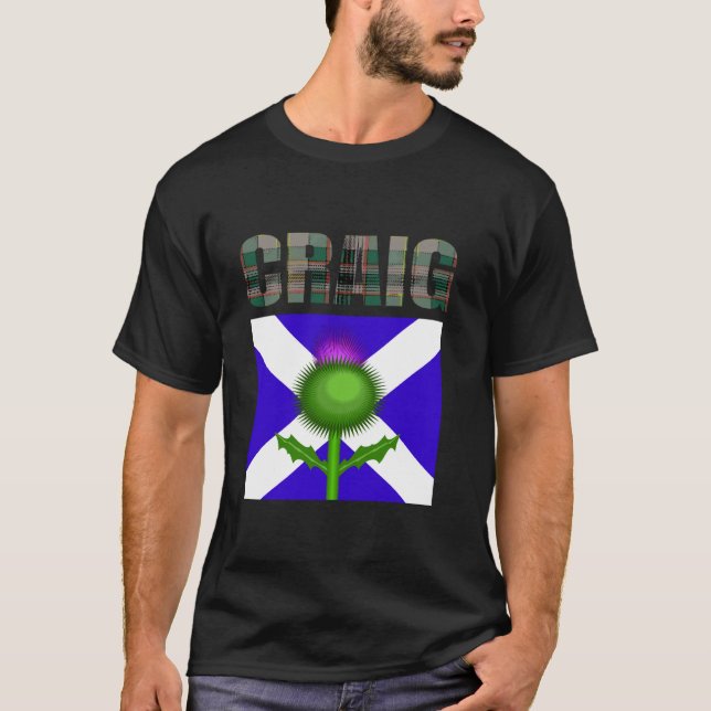 Camiseta Clan Craig Tartan Scottish Family Name Scotland Pr (Frente)