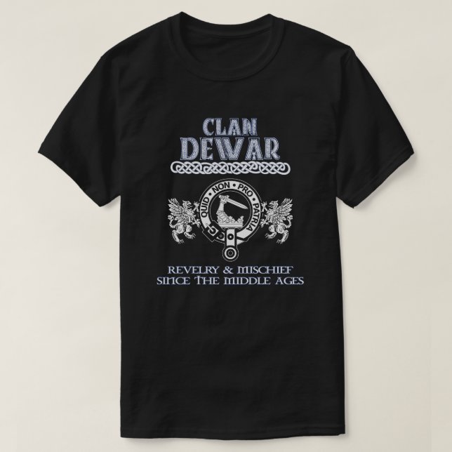 Camiseta Clan Dewar crest clãs escoceses sobrenome escocês (Frente do Design)