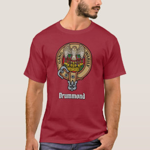 Camiseta Clan Drummond Crest sobre Tartan
