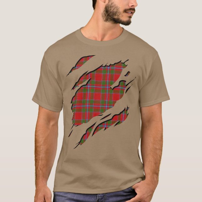 Camiseta Clan Drummond Tartan Efeitos de Xadrez (Frente)
