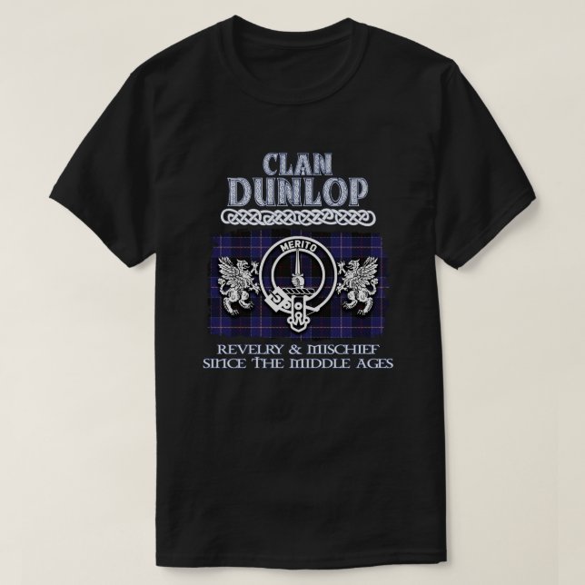 Camiseta Clan Dunlop crest clãs escoceses sobrenome escocês (Frente do Design)