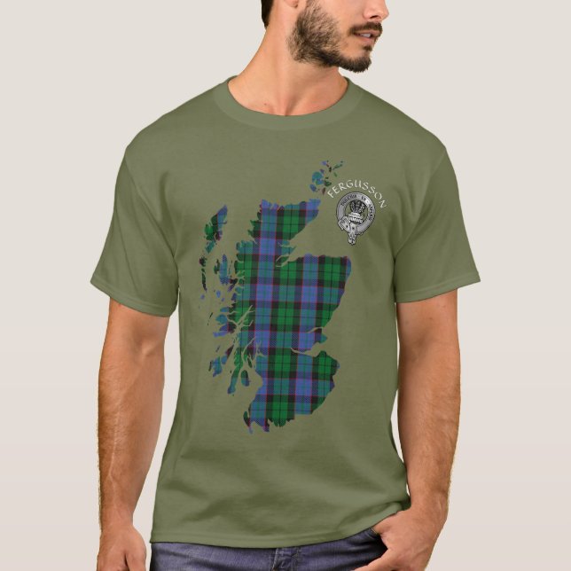 Camiseta Clan Fergusson Balquihidder Tartan Map & Crest (Frente)