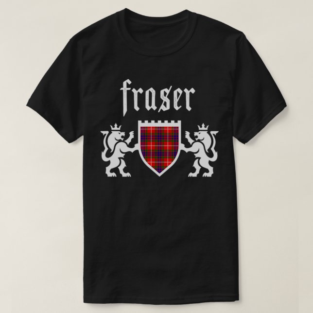 Camiseta Clan Fraser Tartan Scottish Xadrez Fraser Family (Frente do Design)