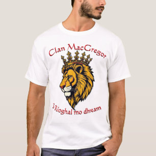 Camiseta Clan Gregor MacGregor Lion Head com Design de Coro