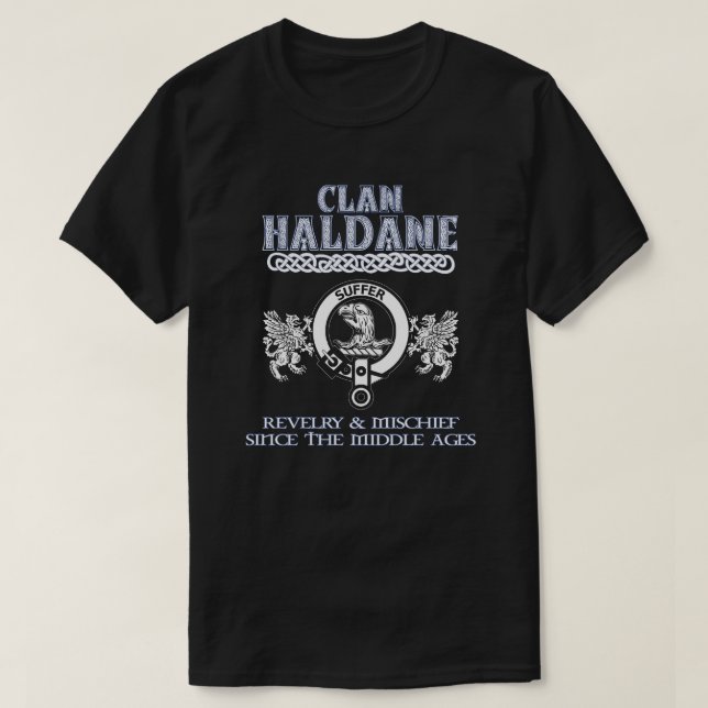 Camiseta Clan Haldane crest clãs escoceses sobrenome escocê (Frente do Design)