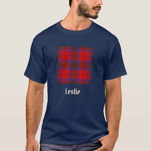 Camiseta Clan Leslie Red Tartan (Frente)