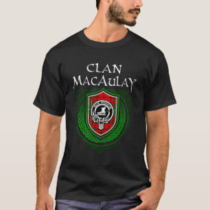 Camiseta Clan Macaulay Surname Scottish Clan Tartan Shield
