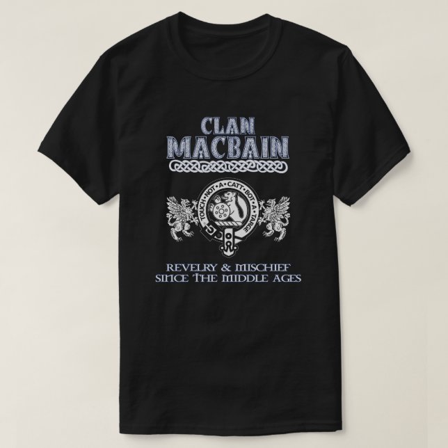 Camiseta Clan MacBain crest clãs escoceses sobrenome escocê (Frente do Design)