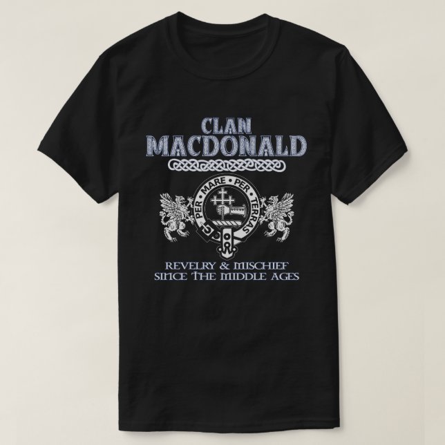 Camiseta Clan MacDonald do Sleat crest clans escoceses Scot (Frente do Design)