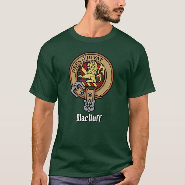 Camiseta Clan MacDuff Crest sobre Tartan (Frente)
