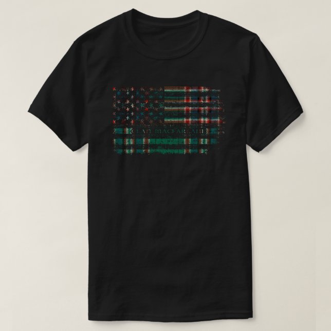 Camiseta Clan MacFarlane caçando tartan escocês bandeira am (Frente do Design)
