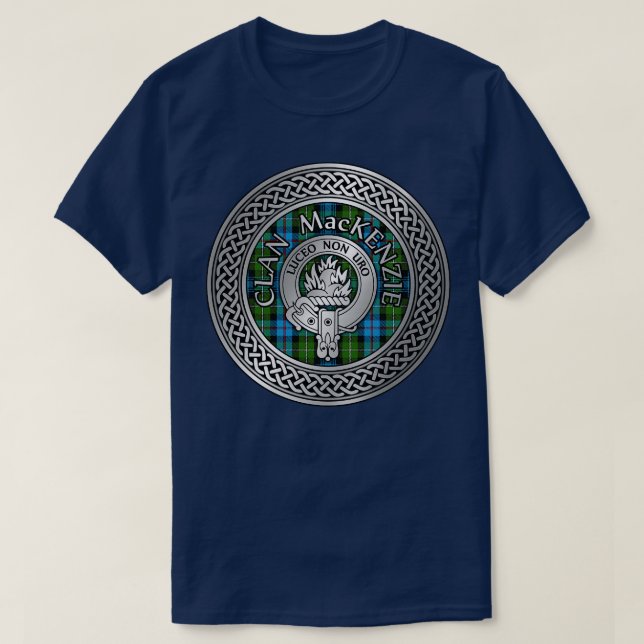 Camiseta Clan MacKenzie Crest Tartan Knot (Frente do Design)